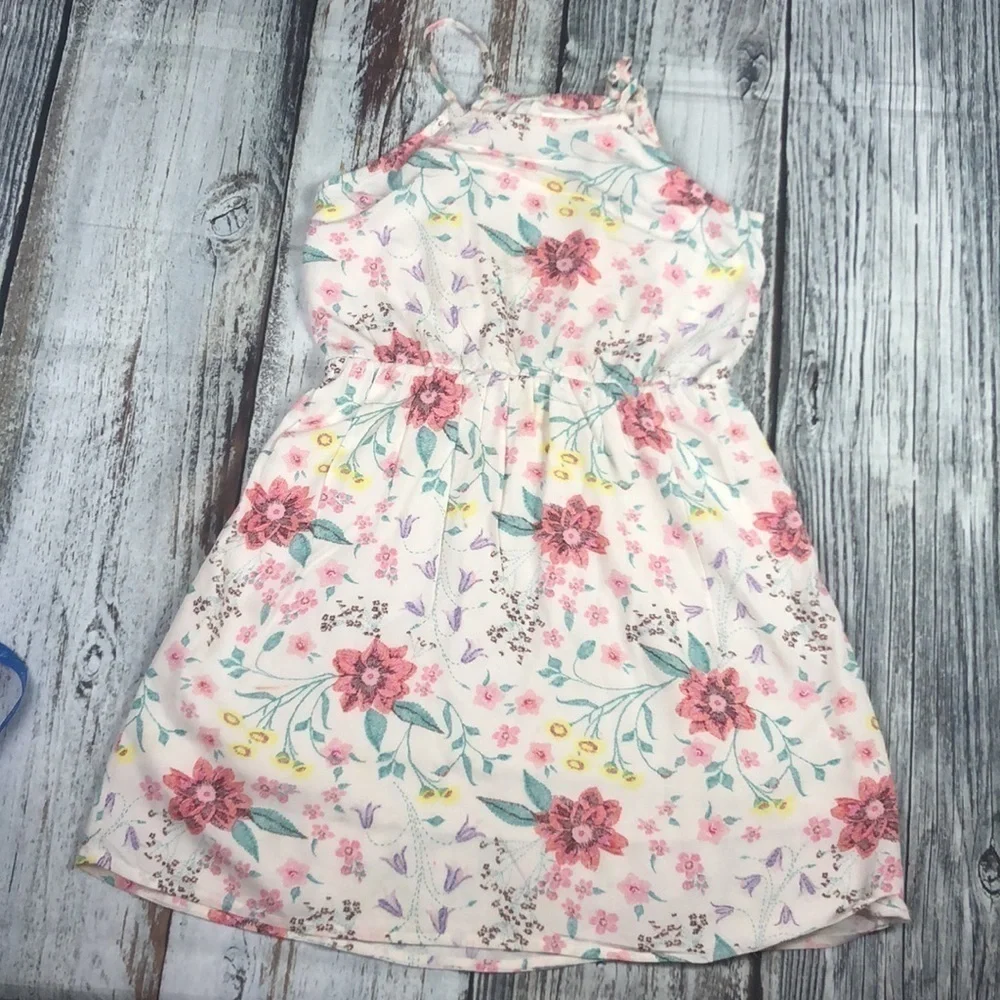 OLD NAVY Dress White Floral Print Size M-8
